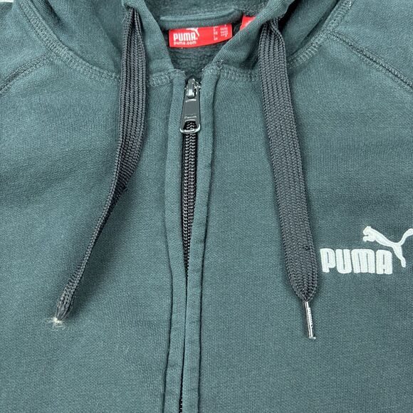 Puma Hoodie Mens‎ Small Black Full Zip Hooded Sweatshirt Jacket Spellout Logo - Picture 5 of 15